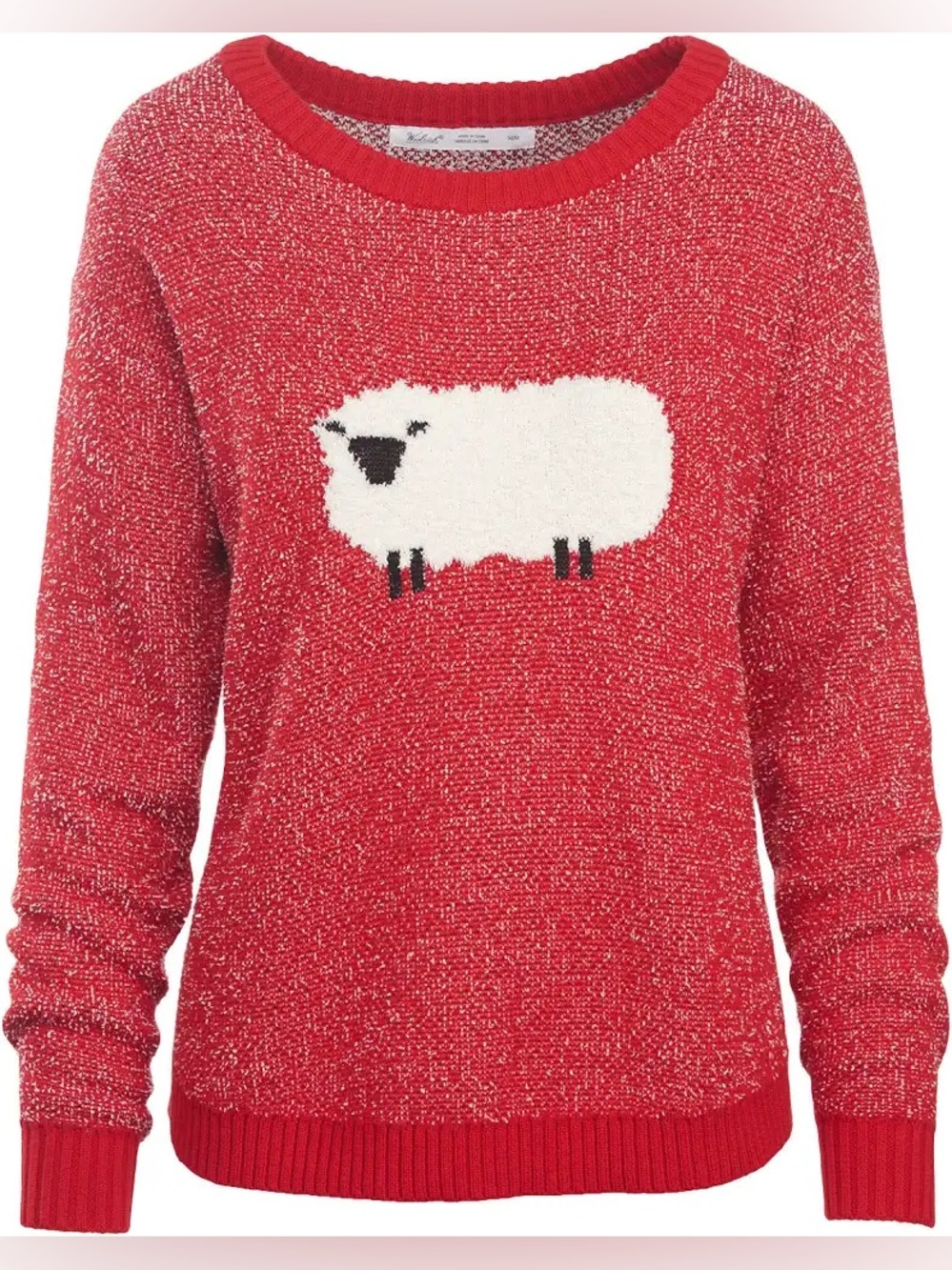 Woolrich Wooly Sheep Motif Sweater, Old Red, Sz Large Wool Blend Fair Isle Farm